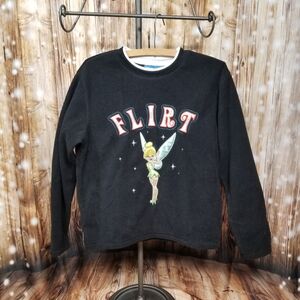 Disney Embroidered Tinkerbell "Flirt" Women's M Crewneck Pullover Sweatshirt